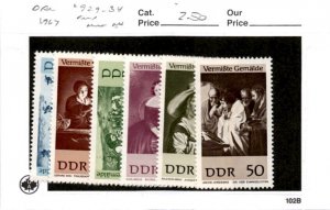 Germany - DDR, Postage Stamp, #929-934 Mint NH, 1967 Paintings Art (AB)