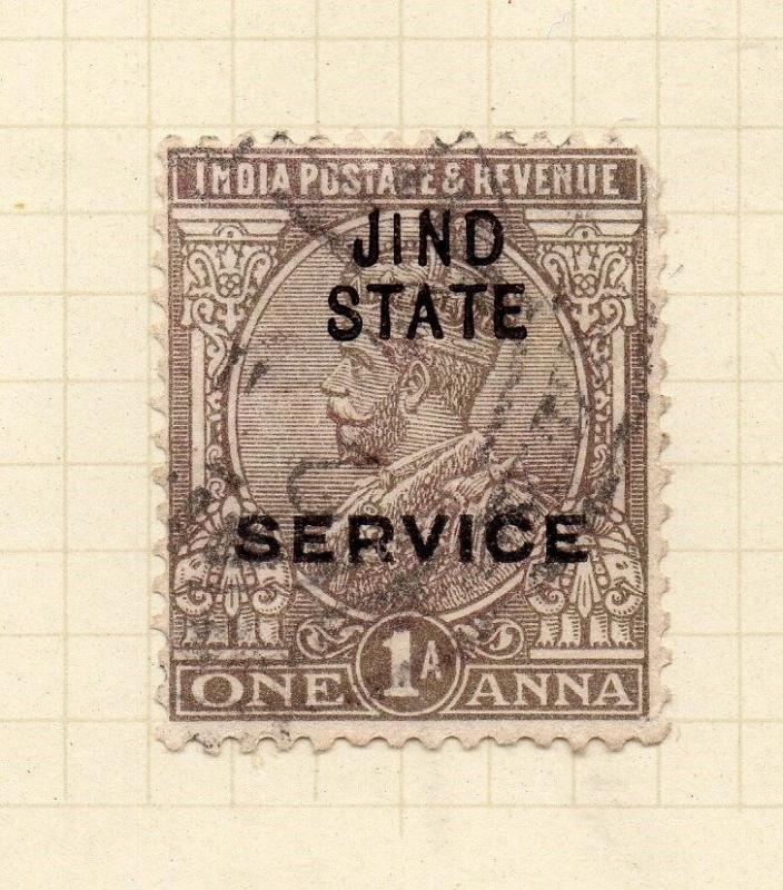 India Jhind 1914 Early Issue Fine Used 1a. Optd 272864