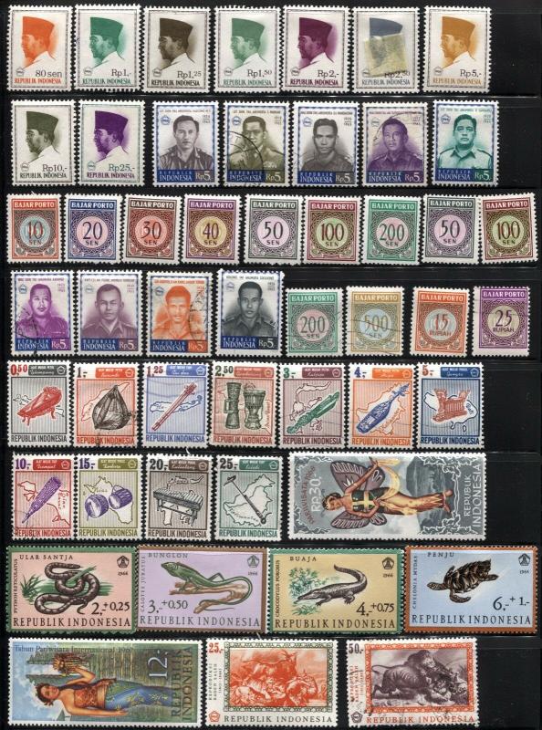 400+ INDONESIA Republic Stamps Postage Collection Commemorative 1948-91 Used MLH