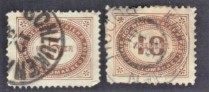 AUSTRIA  SCOTT #J4,J7 USED 5k,10k  1894-95