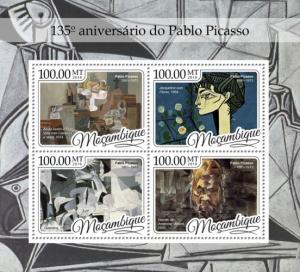 MOZAMBIQUE - 2016 - Pablo Picasso - Perf 4v Sheet - MNH