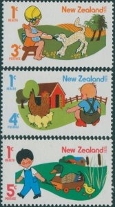 New Zealand 1975 SG1079-1081 Children Animals health set MNH