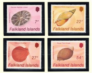 FALKLAND ISLANDS 1986 Seashells; Scott 437-40, SG 518-21; MNH