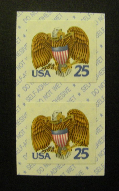 Scott 2431, 25c Eagle & Shield, Coil pair, Type B back, MNH Beauty