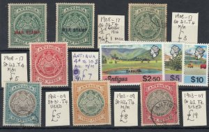 Antigua KGV/QEII Referenced Collection Of 10 MH/VFU JK5089