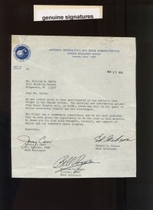 3 ASTRONAUT SIGNED LETTERS ON NASA STATIONARY & SEVERAL MORE NICE ITEMS