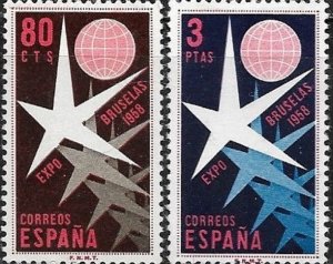 1958 Spain  Int'l Exhibition at Brussels  SC# 877-878  Mint