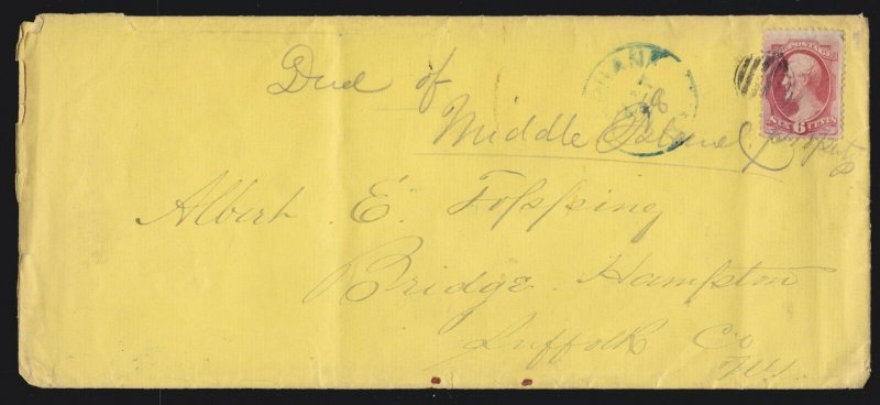 US 148 6c Lincoln on Cover to Bridge Hampton, Long Island, New York