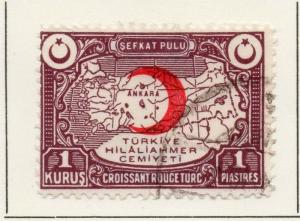 Turkey 1934-35 Early Issue Used 1k. Optd 185367