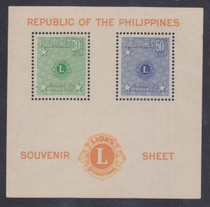 Philippines Stamps: #C72a; 1950 Lions Club Airmails; Souvenir Sheet of 2; MNH