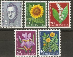 Switzerland B308-12 Mi 742-46 MNH VF 1961 SCV $4.45