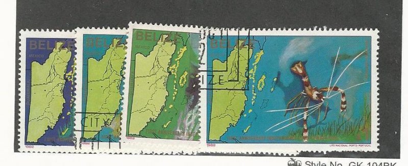Belize, Postage Stamp, #645-648, 650 Used, 1982 Maps, Animals