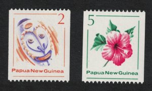 Papua NG Hibiscus Mask Coil Stamps 2v 1981 MNH SC#534-545 SG#406-407