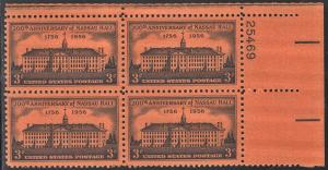 SC#1083 3¢ Nassau Hall, 200 Years PB MNH  