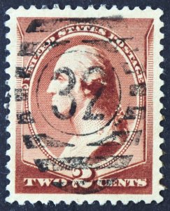 U.S. Used Stamp Scott #210 2c Washington, Superb. 32 Duplex Cancel. A Gem!