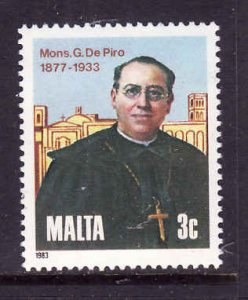 Malta-Sc#633-unused NH set-Monsignor Giuseppe De Piro-1981-Society of St Paul-