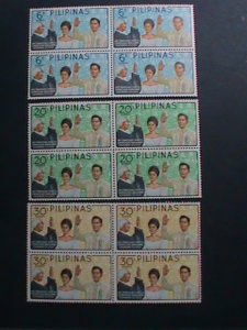 ​PHILIPPINES-1966-SC#950-2-PRESIDENT MARCOS TAKING OATS OF OFFICE -MNH BLOCKS