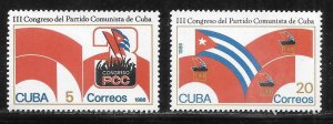 Cuba 2832-2833 1986 Communist Party Congress set MNH