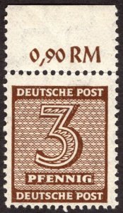 1945, Germany, West Saxony, 3pf, MNH, Sc 14N1