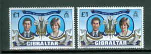 GIBRALTAR CHARLES-DIANA #406...MNH & USED...$4.00