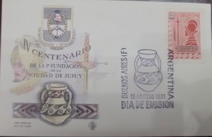 D)1961, ARGENTINA, FIRST DAY COVER, ISSUE, IV CENTENARY OF THE FOUNDATION OF