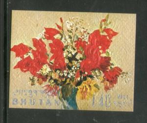 Bhutan 1970 Flower Sc 114J Rousseau Degas Van Gogh Reoir Painting Thick Card MNH