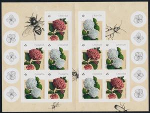 Canada 2900a Booklet MNH Flowers, Hydrangeas
