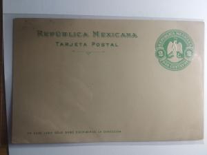 1910 MEXICAN POST CARD MINT  REPUBLICA MEXICANA DOS CENTAVOS 1910 AMAZING !!