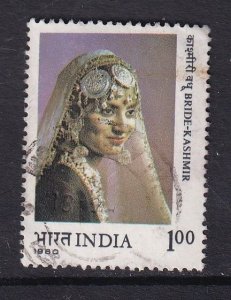India #886  used  1980  bridal outfits 1r Kashmir