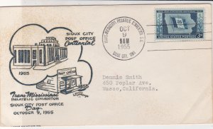 USA 1955 Sioux City Post Office Cent. Trans-Missi Conv Illust. Stamp Cover 38114