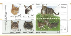 Finland Sc 977a NH Booklet of 1995 - Cats