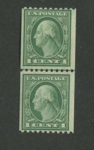 1915 United States Postage Stamp #448 Mint Never Hinged F/VF Og Line Pair 