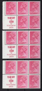 GB 1971 Machin FCP/PVA 2½p Tear Off booklet panes unmounted mint DP8, blind pe