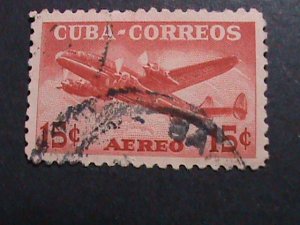 ​CUBA-AIRMAIL   6 VERY OLD CUBA AIRMAIL USED-STAMP-VF ALMOST 80 YEARS OD