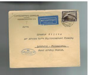 1928 Germany Graf Zeppelin LZ 127 Cover to lakehurst NJ  USA # C37