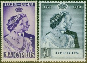 Cyprus 1948 RSW Set of 2 SG166-167 Fine LMM