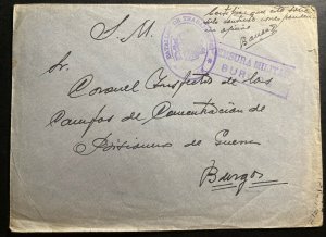 1938 Workers Battalion 64 Spain Cover to Concentration KZ Camp Inspector Burgos