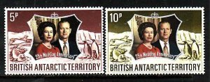 British Antarctic Territory-Sc#43-4- id2-unused LH Omnibus-set-QEII-Silver Weddi