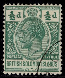 BRITISH SOLOMON ISLANDS GV SG39, ½d green, FINE USED.