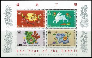 Hong Kong 1987 LUNAR YEAR OF Rabbit MNH Sheet # 485a