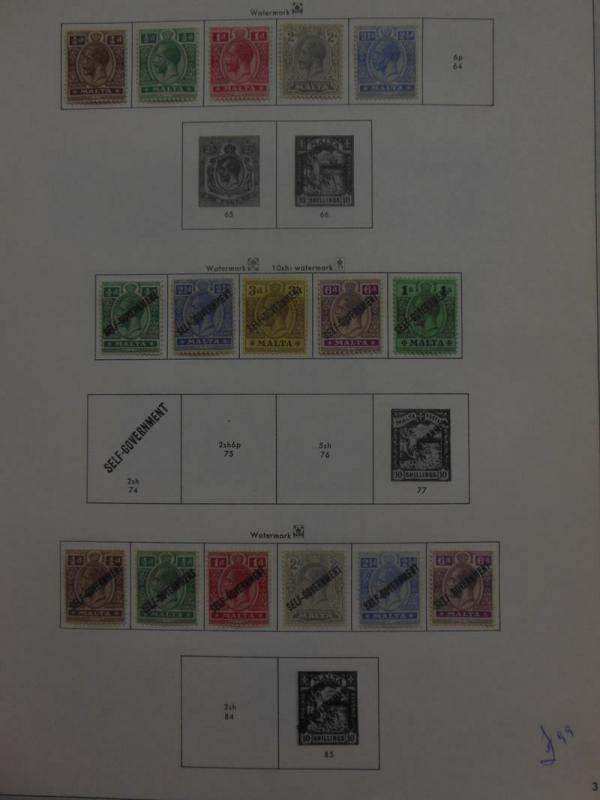 MALTA : A Beautiful & Fresh all Mint collection on album pages. SG Catalog £1831