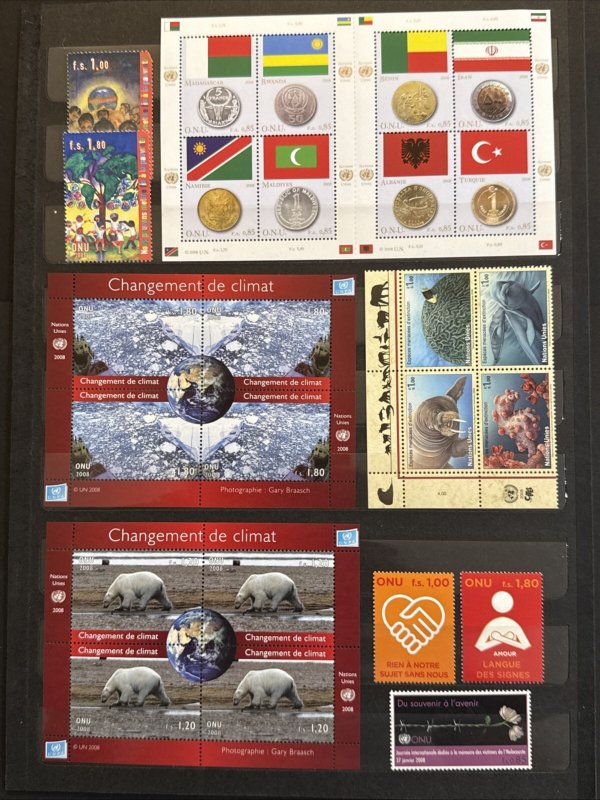 UN - Geneva 2008 MNH Year Set 35 Stamps + 4 Sheets Sc# 479-94 SCV $101+