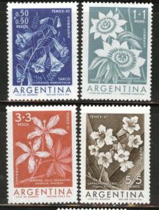 Argentina Scott B26-29 MNH** Flower set 1960