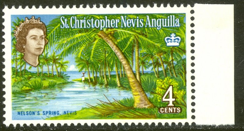 ST. KITTS NEVIS 1963 QE2 4c NELSON'S SPRING Scott No. 149 MNH