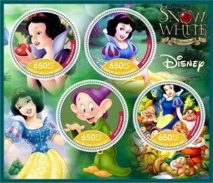 Stamps. Cartoons. Disney. Snow White 2022 year 1+1 sheets perf  Comores