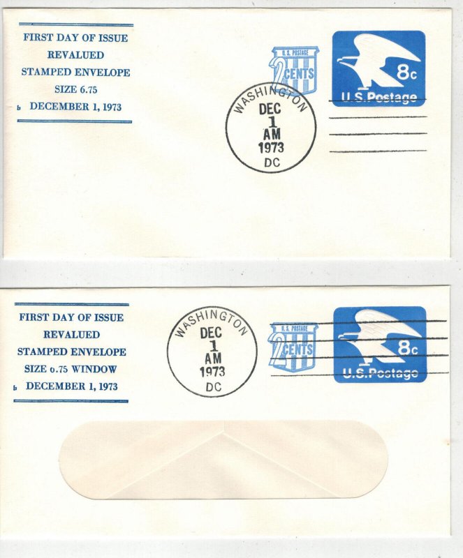 EMBOSSED EAGLE ENVELOPE U566 REVALUED BAYLESS SET OF 4 D.C. LARGE CANCELS