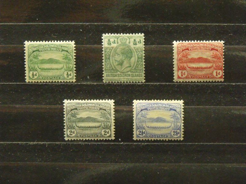 5509   British Solomon Islands   MH # 8, 9, 10, 11, 19                 CV$ 10.10