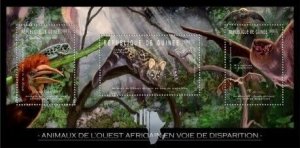 Guinea - Endangered Animals of West Africa - 3 Stamp Sheet - 7B-1804