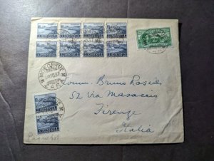 1937 Albania Paquebot Cover Motonave Zara to Florence Italy