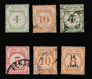 Malayan Federated States x 6 Post Dues